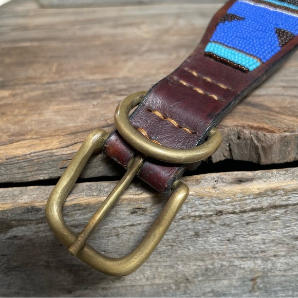 Vintage Artisan Tribal Hand Beaded Dog Collar - Picture 8 of 15